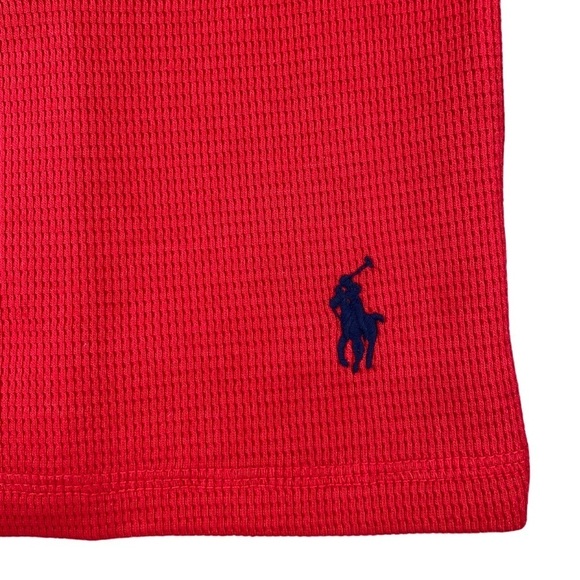 POLO Ralph Lauren Crewneck Waffle-Knit Sleep Shirt Red Size Medium NWT - Picture 7 of 14